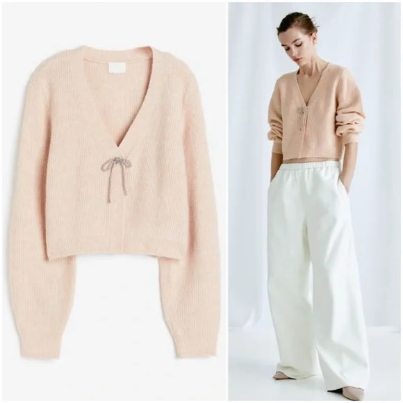 トップス rosymonster silksatin ribbon cardigan 4/19～【MORE